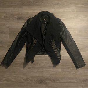 Faux leather black jacket for women